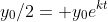 y_0/2= y_0e^{kt}