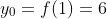 y_0=f(1)=6