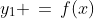 y_1 \,=\,f(x)