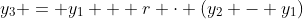 y_3 = y_1 + r \cdot (y_2 - y_1)