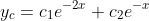 y_c=c_1e^{-2x}+c_2e^{-x}