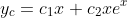 y_c=c_1x+c_2xe^{x}