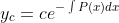 y_c=ce^{-\int{P(x)}dx}