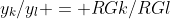 y_k/y_l = RGk/RGl