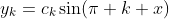 y_k=c_k\sin(\pi k x)
