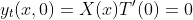 y_t(x,0)=X(x)T'(0)=0