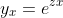y_x=e^{zx}