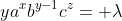 ya^xb^{y-1}c^z= \lambda