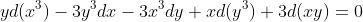 yd(x^3)-3y^3dx-3x^3dy+xd(y^3)+3d(xy)=0