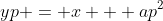 yp = x + ap^2