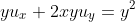 yu_x+2xyu_y=y^2