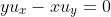 yu_x-xu_y=0
