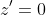 z'=0~\Rightarrow~z=C~\Rightarrow~y=Cx