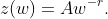 z(w)=Aw^{-r}.