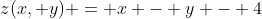 z(x, y) = x - y - 4