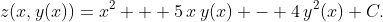 z(x,y(x))=x^2 + 5\,x\,y(x) - 4\,y^{2}(x)+C.