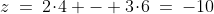 (4,6):\;z\:=\:2\!\cdot\!4 - 3\!\cdot\!6\:=\:-10