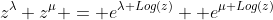 z^{\lambda} z^{\mu} = e^{\lambda Log(z)}  e^{\mu Log(z)}