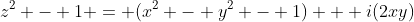 z^2 - 1 = (x^2 - y^2 - 1) + i(2xy)