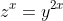 z^x=y^{2x}