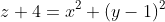 z+4=x^2+(y-1)^2