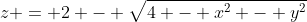 z = 2 - \sqrt{4 - x^2 - y^2}