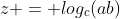 z = log_c(ab)