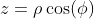 z=\rho\cos(\phi)