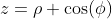 z=\rho \cos(\phi)