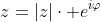 z=|z|\cdot e^{i\varphi}