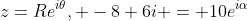 z=Re^{i\theta}, -8+6i = 10e^{i\alpha}