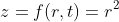 z=f(r,t)=r^2