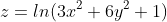 z=ln(3x^{2}+6y^{2}+1)