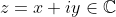 z=x+iy\in\mathbb{C}