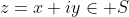z=x+iy\in S