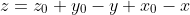 z=z_0+y_0-y+x_0-x