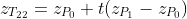 z_{T_{22}}=z_{P_0}+t(z_{P_1}-z_{P_0})