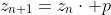 z_{n+1}=z_n\cdot p