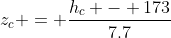 z_c = \frac{h_c - 173}{7.7}