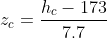 z_c=\frac{h_c-173}{7.7}