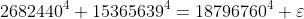 2682440^4+15365639^4=18796760^4+\varepsilon~