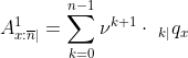 https://latex.codecogs.com/gif.latex?%20A^1_{x:\overline{n}|}%20=\sum_{k=0}^{n-1}%20\nu^{k+1}%20\cdot%20\text{%20}_{k|}q_x