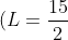 (L=\dfrac{15}{2}\ \text{cm}^2) (atau (7{,}5\ \text{cm}^2))