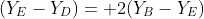 (Y_E-Y_D)= 2(Y_B-Y_E)