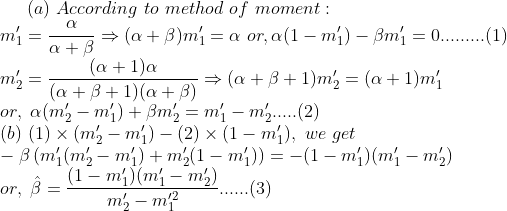 (a) According to method of moment: (a + β)m,-α or, α(1 _ m1)-3m1-0 (1) (b) (1) x (m2 m1) (2) x (1-m), we get -mm2 or