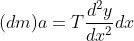 (dm)a=T\frac{d^{2}y}{dx^{2}}dx