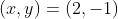 (x,y) = (2,-1)