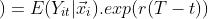 E(Y{_{it}}^{a,T}| \vec{x}_{i} )=E(Y_{it}|\vec{x}_{i}).exp(r(T-t))