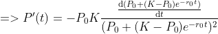 d(Po+(K-Poenot) dt => P(t) = -P.K (Po +(K – Poe-rot) 2