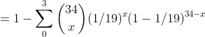 (34 34-1 = 1-Σ (1/19)*(1 – 1/19934- O